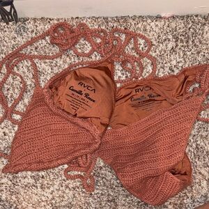 RVCA Terracotta Crochet Bikini Top
